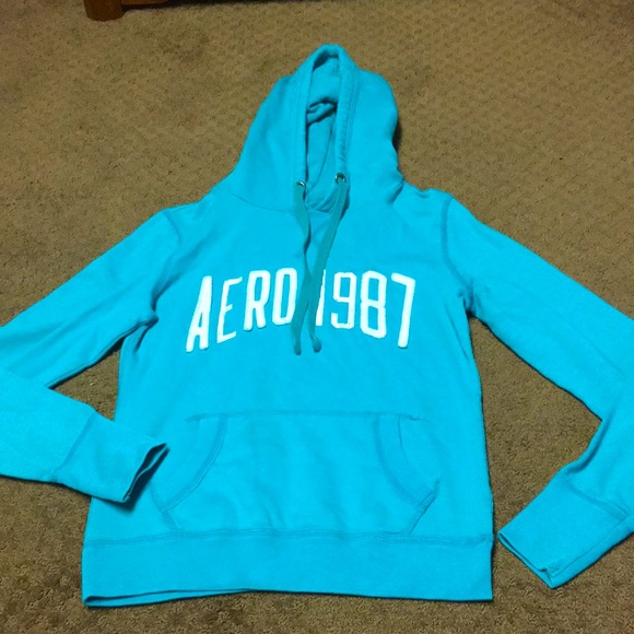 Aeropostale Tops - Jrs. Sz Small Aeropostale teal hoodie sweatshirt
